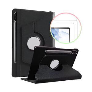 갤럭시탭A7 라이트 회전 케이스+강화유리 2매 세트