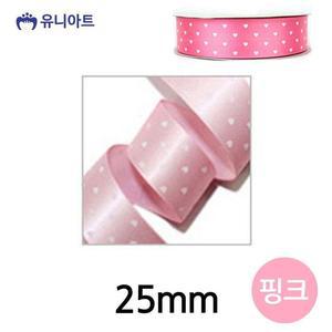 [JHQRMKSB_4B](리본) 리본공예 하트 롤 (폭 25mm) (핑크)