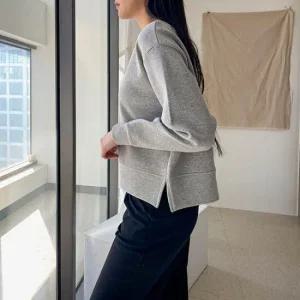 [어반프랑] 레스 분또 옆트임 세미크롭 맨투맨 티셔츠