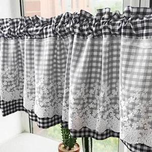 [셀러허브 패션][JHQS7KM8_4B]커튼 체크커튼 주방커튼 공간분리