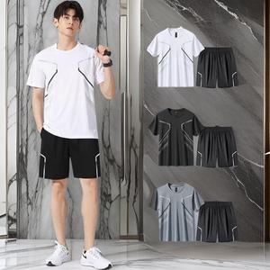 남성 반팔 반바지 트레이닝 라운드넥 쿨 세트