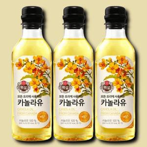 [기타] 백설 카놀라유 식용유 바삭한 튀김 부침 500ml 3개