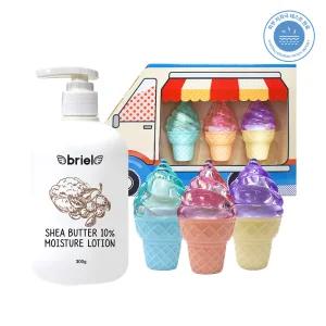 ㅇ시어버터 10% 모이스처 로션 300g+아이스크림카 립밤 3종세트
