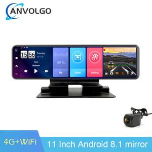 룸미러 블랙박스 자동차 블랙 박스 1080P 백미러 안드로이드 GPS 네비게이션 BT WIFI 듀얼 렌즈 레코더 DVR에 11 인치 4G 대시