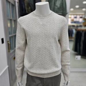 [올젠]헤링본 라운드 니트 스웨터(Z0F1ER1308LGR)_SH