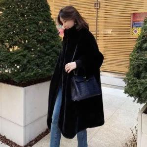 [하프클럽/알티피아]인조 코트롱 데일리 코디 밍크코트 룩 파티 스