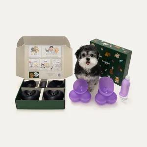 [독톡] 강아지밥그릇 풀세트 오유 2set+산책용 물키트