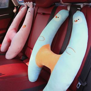 H타입 자동차 어린이 안전벨트 압박방지 수면 쿠션 커버 대형 인형 아이 베개