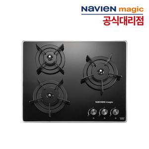 나비엔매직 빌트인 가스레인지 3구 GRB-6103 가스렌지 쿡탑 매립형 건전지식 타공560x440