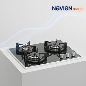 나비엔매직 3구 빌트인 가스레인지 매립형 가스쿡탑 GRB-6003 타공 560x440 전기코드식