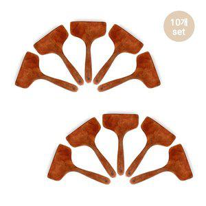 [더담고]옻칠 계란말이 와이드 뒤집개 10개 ( 볶음주걱 조리도구 업소용 다용도 나무 뒤지개 키친툴 )