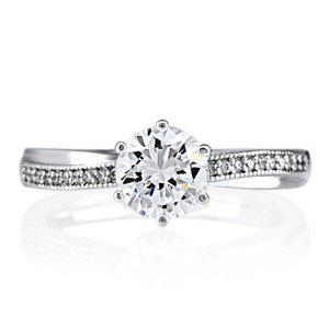 [하나다이아몬드]1캐럿 랩다이아몬드 14k 18k 깔끔한 프로포즈 반지 케라 HNLDR1C33