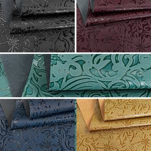 빈티지 조각 인조 가죽 롤 PU 합성 원단 DIY 공예 의류 액세서리 장식 30X135CM