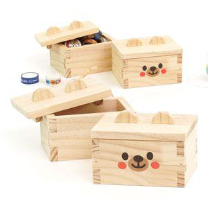 목공 체험 곰돌이 뚜껑함 상자 우드 키트 수업 재료 반제품 만들기 우드버닝 쓸모좋은목공키트