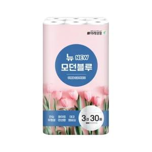 뉴 모던블루 두루마리 휴지 3겹 화장지 30롤/집들이/선물/30M/펄프/롤티슈/화장실/리빙/대용량/두루마기