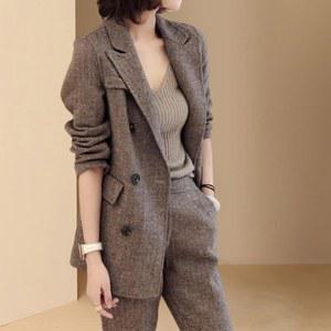 여성 정장 슈트 모직 캐주얼 가을 투피스 회사원 겨울 클래식 호환품