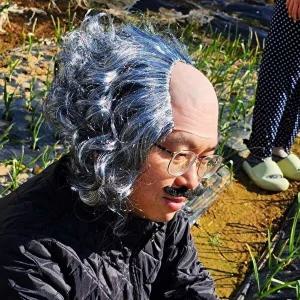 마빡이 곱슬머리 흰머리가발 가발 대머리-WFFNYVR