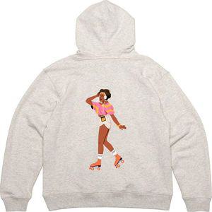 [기타]기모후드티 뒷면 헤드폰에 롤러브레이드 디자인옷 프린트티셔츠