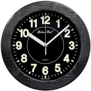 GB4921e 가죽 야광 무소음 벽시계 31cm 블랙 국내제조 (WFHTY5I)