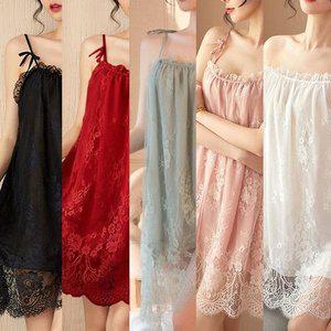 고품질 리본 원피스 슬립 란제리 세트 SD230815 상하 여성슬 상하슬립 형 230815 민소매 (WFHV7SY)