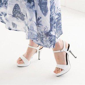 [JHQRNLK3_4B]국내제작 여성구두 뱀피 발등 스트랩 샌들힐