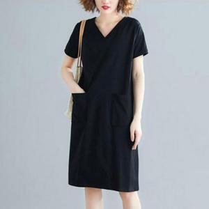 편한 뷔스티에 심플 깔끔 정장 원피스 여름 하객 (3uN91)
