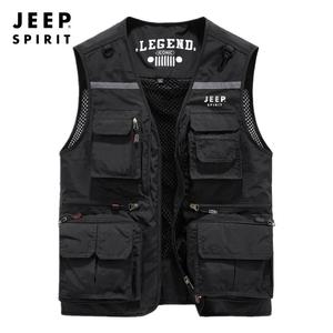 JEEP 여름 메쉬 조끼 남성 여성 등산 지퍼형 작업조끼