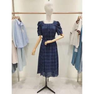 갤러리아 (라인어디션)(N557)체크패턴  롱 원피스(NWOPPG0300)