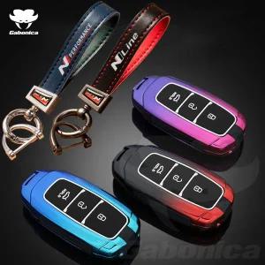 차키케이스 N 라인 아연 합금 자동차 키 케이스 전체 커버 셸 현대 산타 I30 IX35 엔시노 코나 솔라리스 아