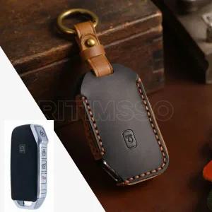 차키케이스 미친 말 가죽 자동차 원격 키 고리 케이스 커버 기아 스포티지 씨드 쏘렌토 세라토 포르테 셀토