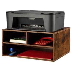 EmerIT 프린터 스탠드 선반, 가정/사무실용 수납 우드 책상 종이 정리함, 프린터 라이저, 타이어 2개