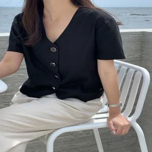 페닌 노카라 크롭 반팔 자켓 여름 여성 데일리 출근룩 데이트 빅사이즈