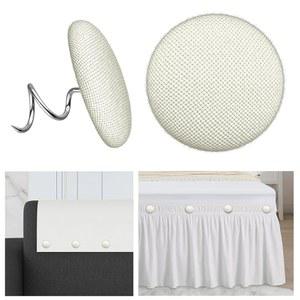 소파 암체어 캐디, 팔걸이 커버, 침대 스커트, 슬립 헤드라이너 가구 라이스 화이트 를 위한 24피스 업홀스터리 태그 핀 패브릭 커버 버튼 트위스트
