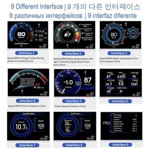 자동차 obd2  gps hud 온보드 컴퓨터 헤드 업 디스플레이 스마트 게이지 속도계 디지털 주행 거리계 보안