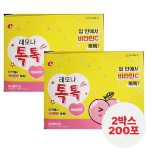 레모나 톡톡 복숭아맛 400g(2gx100포x2박스)/비타민C/비타민씨/어린이/아이/키즈