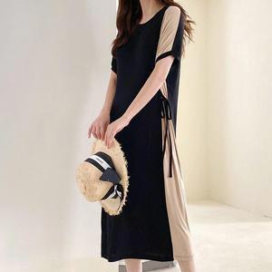 빅사이즈 506 슬림컬러스트링원피스 DEME401