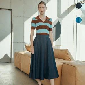 [최초가 69 900원] 홈쇼핑 인기  데님라이크 실크터치 스커트 3종 택1