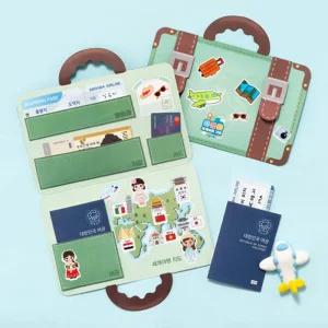 [문구티쳐] 민화 KC인증 다문화 여행가방 북아트 DIY 팝업북만들기 세계국기 만들기교구 초등미술놀이키트