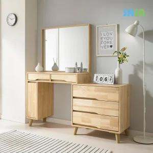 (E)데코라인 셀럽 원목 3단서랍형 인출식 화장대세트