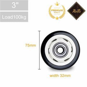 PU 교체 캐스터 휠 이중 베어링 3인치 높은 적재 용량 내마모성 가구 바퀴