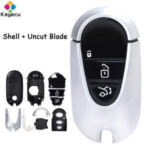 KEYECU 교체 스마트 리모컨 키 쉘 케이스 EQA EQC EQS 3 버튼 포브
