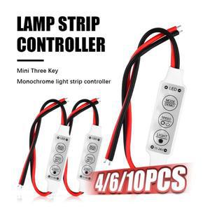 10/6/4개 미니 12V LED 조광 스위치 3키 컨트롤러 및 디머 드라이버 3528 5050 최신 제어 스트립