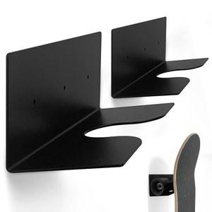 SINNBLE 2팩 표준 스케이트보드 벽걸이 랙 롱보드 크루저 보드 및 페니 디스플레이 홀더용