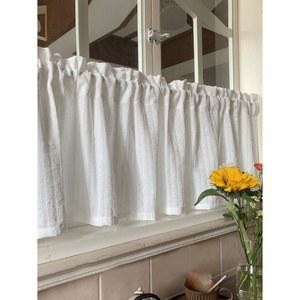 북유럽 미니멀리스트 커튼 짧은 하프 도어 흰색 커튼 커튼 스크린 스크린 불투명