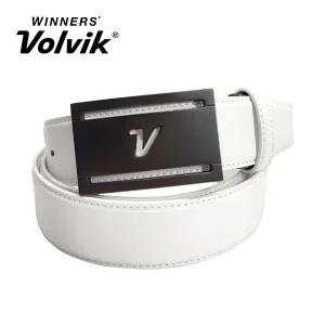 갤러리아 볼빅 V로고 매트 버클 남성용 소가죽 골프벨트 화이트