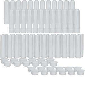 에센셜 오일 아로마테라피 흰색 비강 강력흡입기 튜브(24개 완전 스틱) 빈