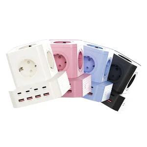 버티탭 버티컬 고용량 4000W 타워 멀티탭 큐브 13구 캠핑 여행 에어컨 디자인 2m