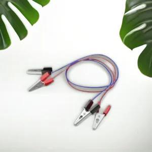 악어집게 전선 케이블 악어클립 잡기편한 전기회로 연결 고정 빨강+파랑 4개 (40cm)