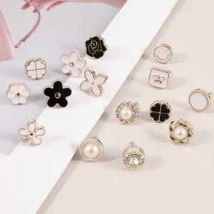 레이디 매너 브로치 10P 오픈방지 단추 옷핀 미니 고정 핀 브로찌 매너 뱃지 옷고정핀