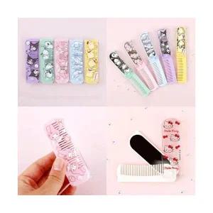 산리오 접이형 빗거울 세트 시나모롤 쿠로미 마이멜로디 포차코 헬로키티 폼폼푸린